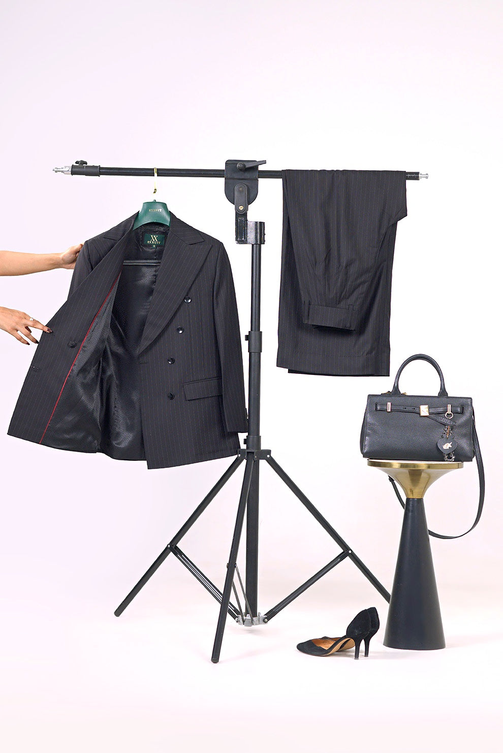 Black Pinstripe Tailored Women’s Pant Suit