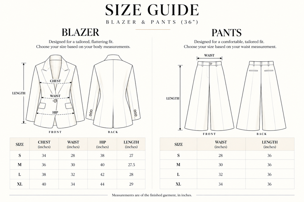 THE AXIS Size Chart