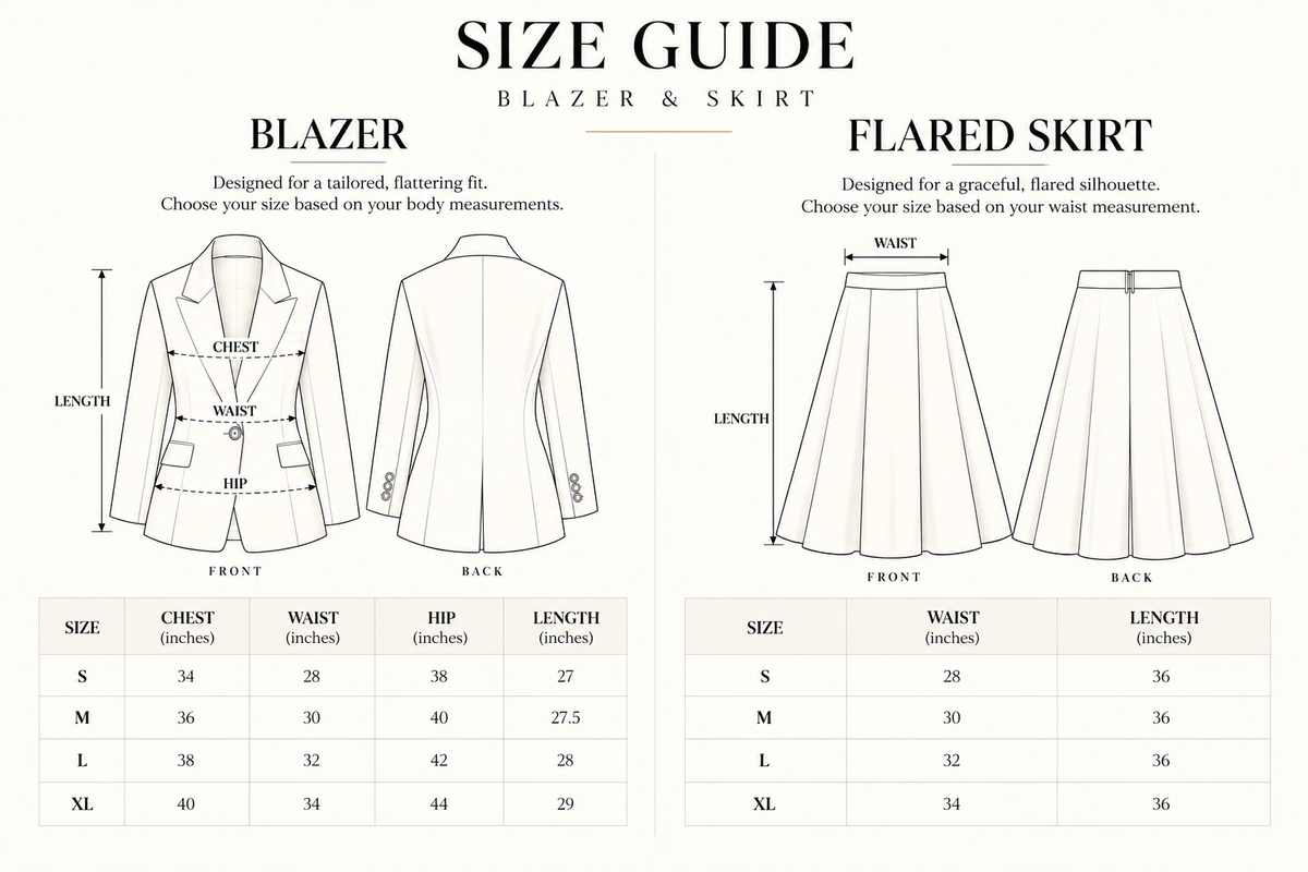 THE VERVE Size Chart