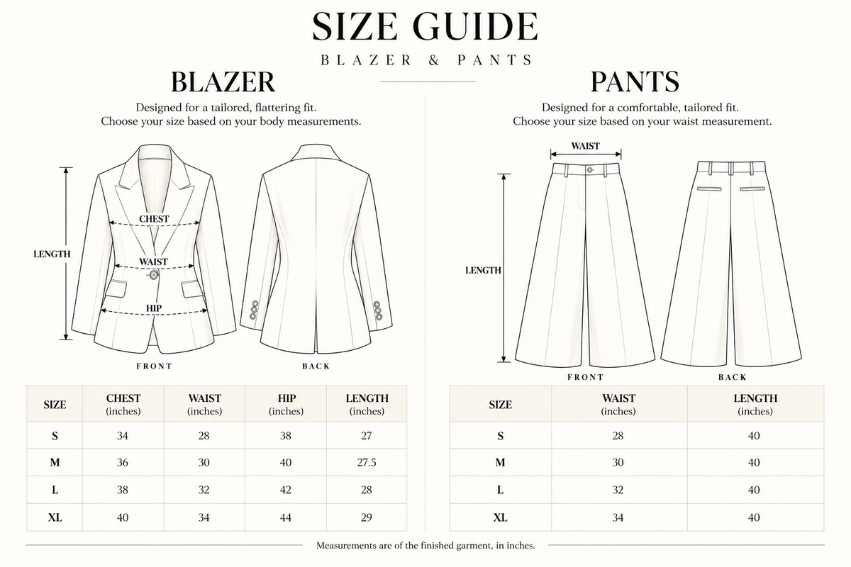 THE ELEVATE Size Chart