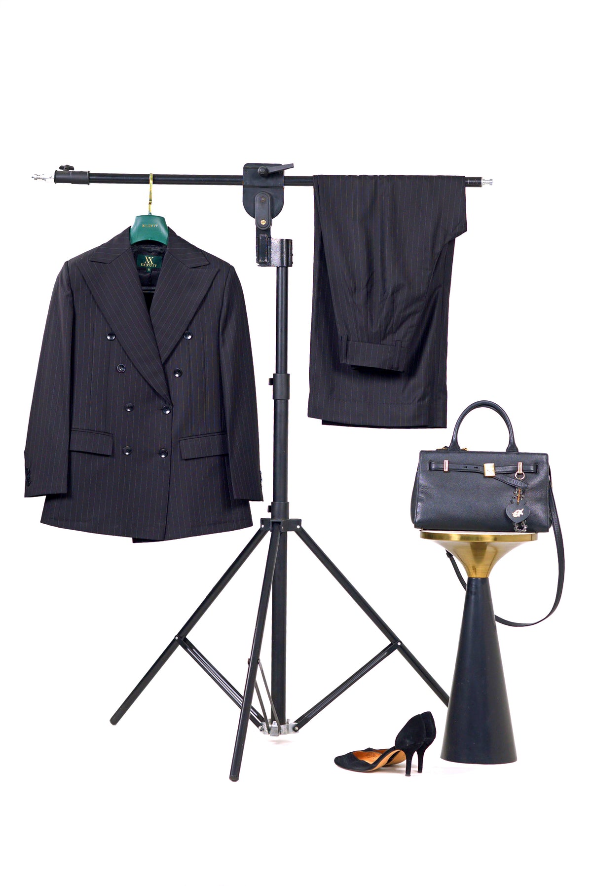 Black Pinstripe Tailored Women’s Pant Suit